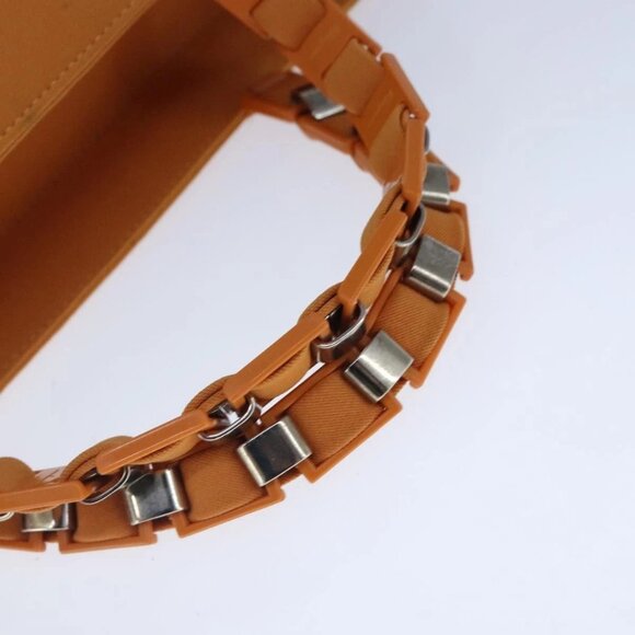 Salvatore Ferragamo Hand Bag Canvas Orange Auth 103650 - Picture 8 of 16